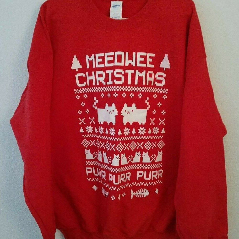 Tstars Men's Christmas Ugly Sweater, Meeowee Chris
